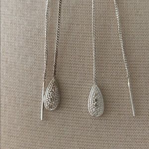 Sterling Silver Pull Through Drop Earrings